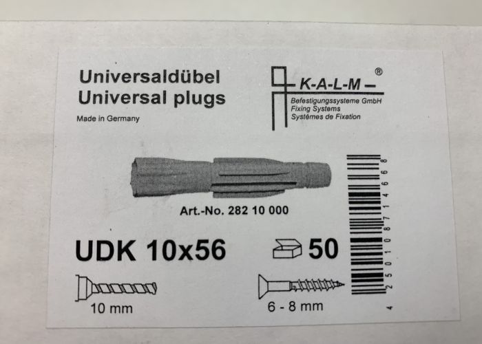 KALM Universal-Dübel Ø10  UDK ohne Kragen Ø10,  VPE 50Stück