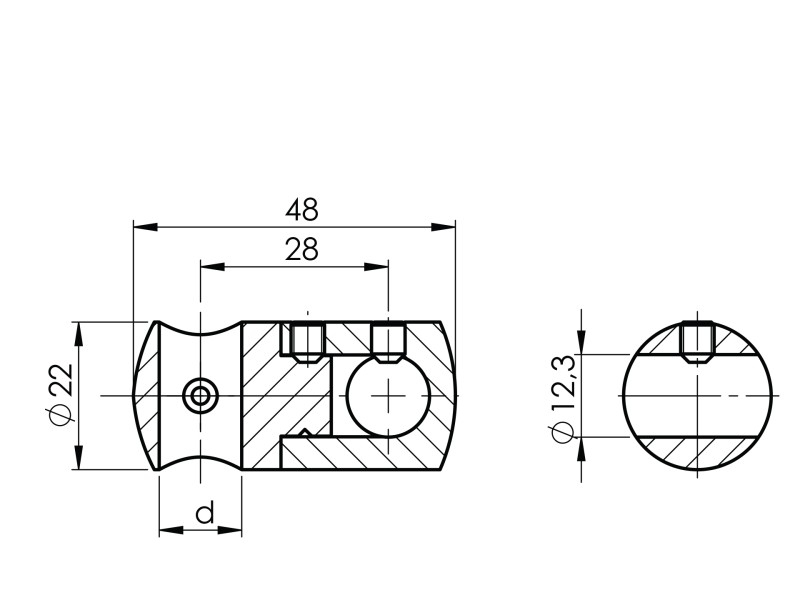 Doppel Querstabhalter Stabclip Kreuz-Verbinder für Rund - Ø 12 x 12 mm